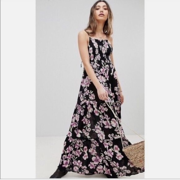 free people floral halter dress Keila Midi Dress
